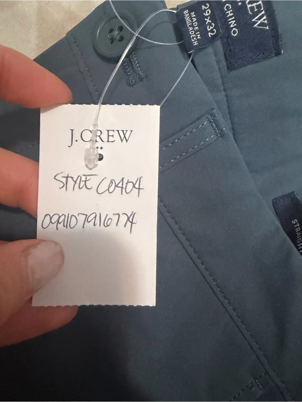 J crew pewter grey Straight-fit tech chino pant